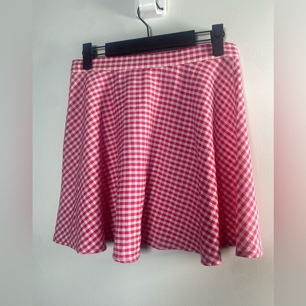 Urban Outfitters Pink Checkered Skater Skirt